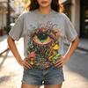 Vintage Psychedelic Eye Tee Trippy River Mushroom Print Unisex Unisex Cotton Short Sleeve Trendy Streetwear Gift
