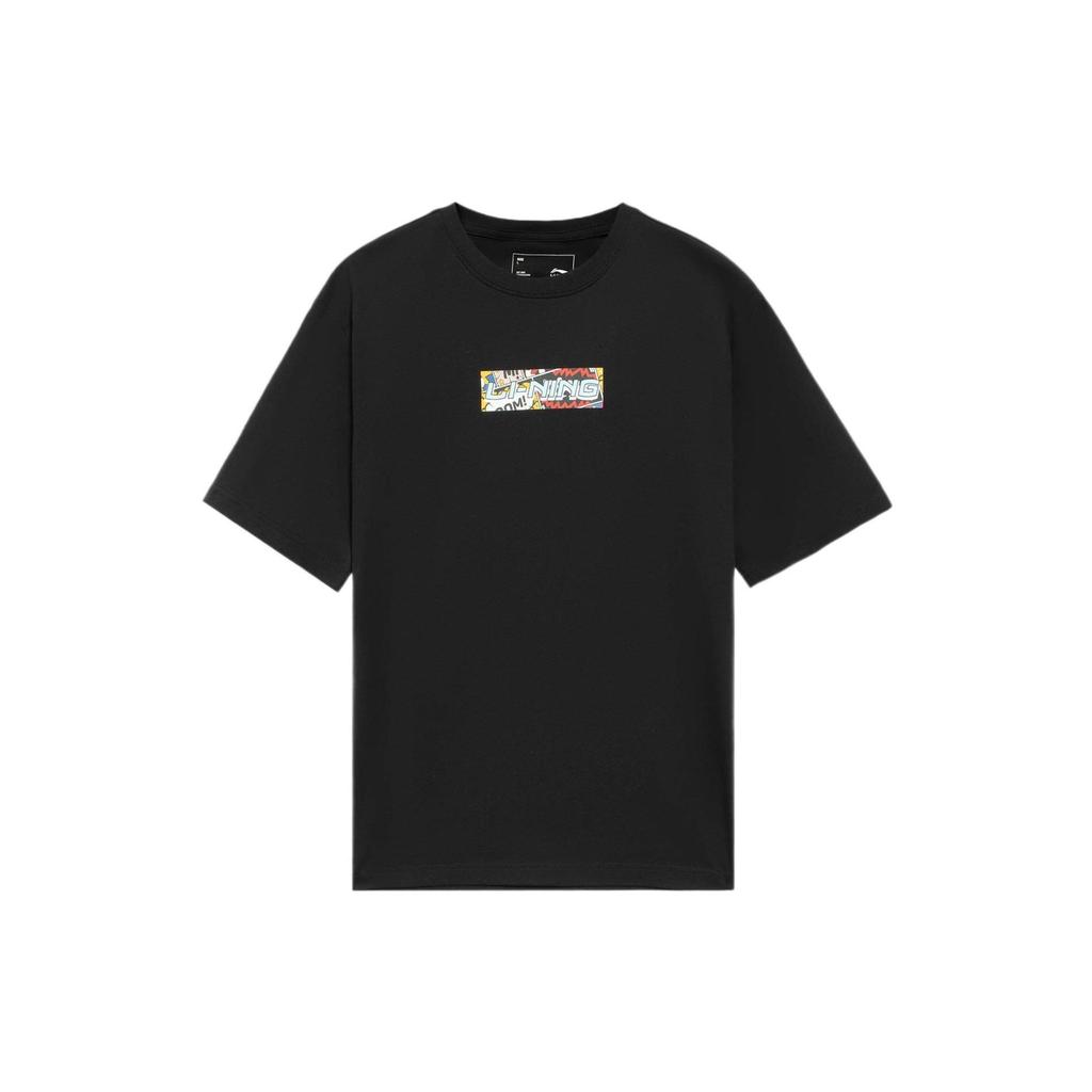 Li Ning Sports Fashion Series Logo Letter Print Short Sleeve T-Shirt Unisex Tops AHSS565-3