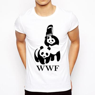 Крутая футболка Camiseta, мужская футболка, летняя модная забавная футболка WWF Wrestling Panda Comedy с коротким рукавом