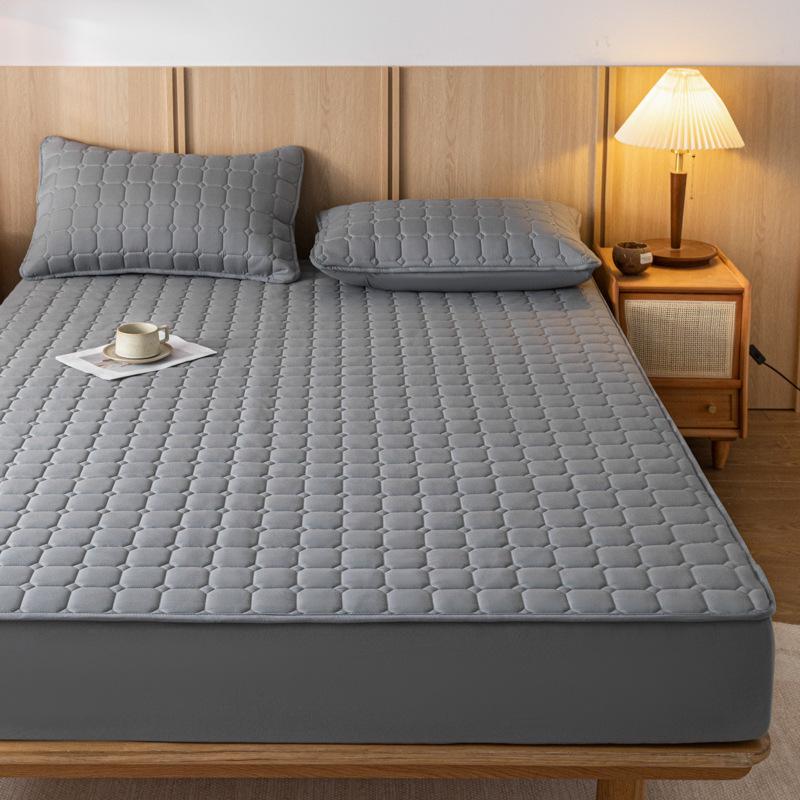 Стеганый чехол для односпальной кровати премиум-класса - однотонный, пыленепроницаемый и универсальный защитный чехол для матраса