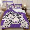 Cartoon Tiger Pattern Bedding Quilt Set Quilt Cover Pillowcase Home Decoration Birthday Gift (1 * duvet cover + 2 * pillowcase, without core)