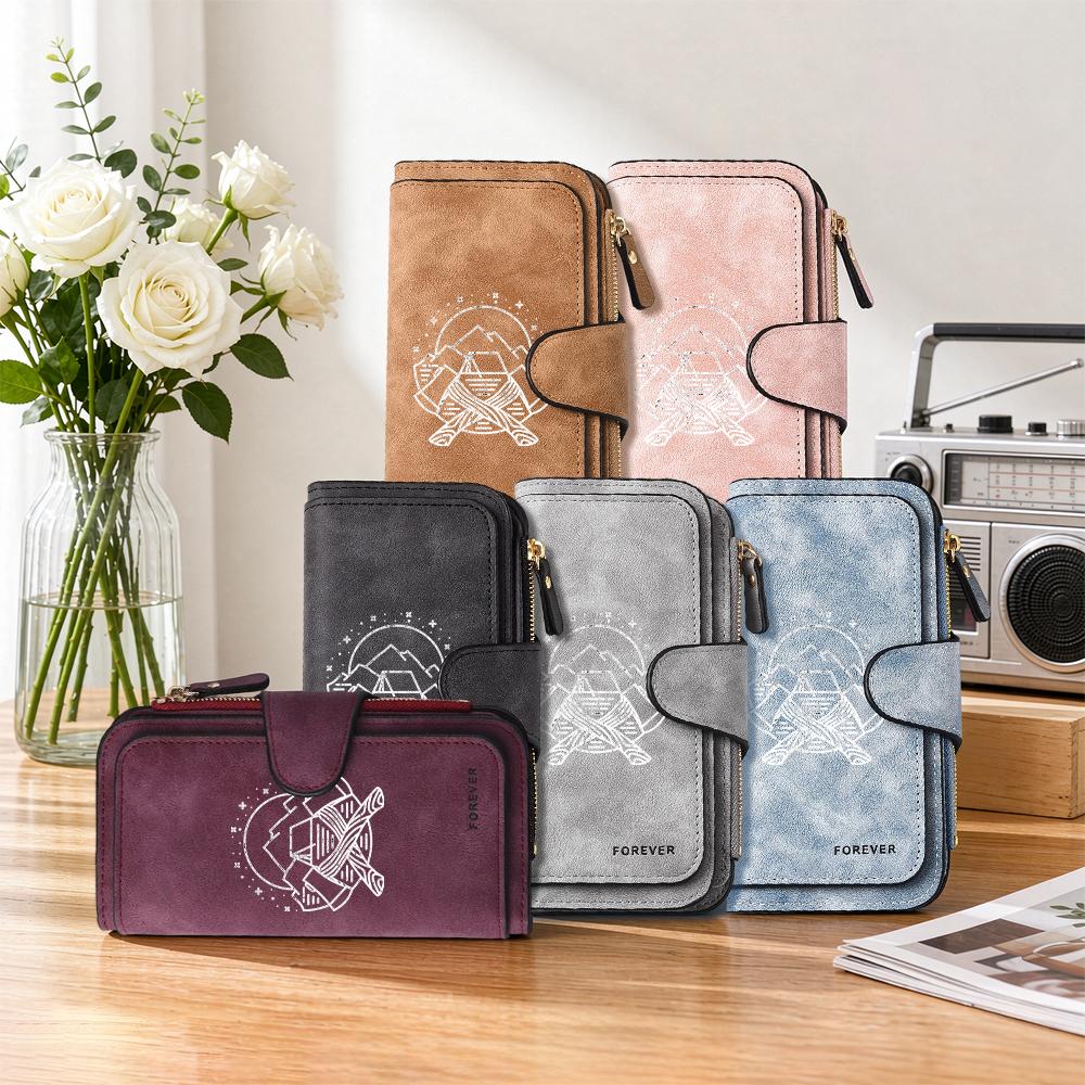Retro Printed Long Wallet Large Capacity Multi Card Slot Durable Fashion Purse