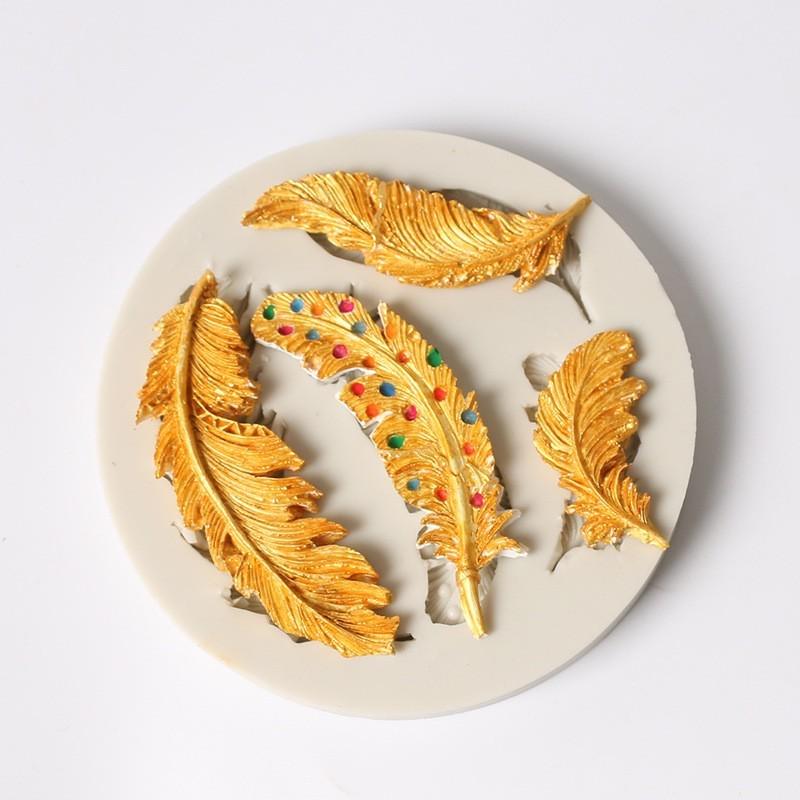 Силиконовая форма в форме пера, сделай сам, форма для выпечки, шоколада, формы для помадки для выпечки, инструменты для украшения торта