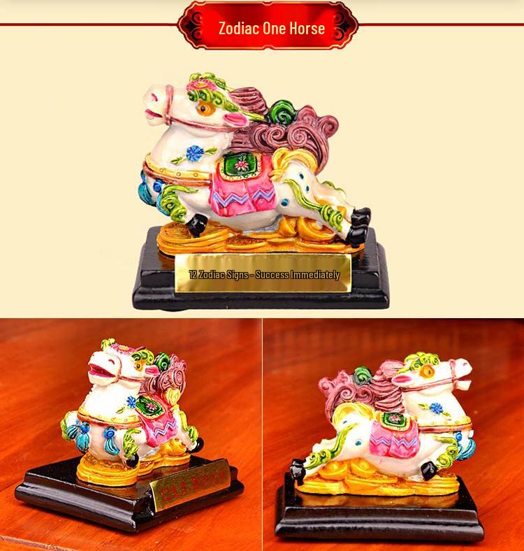 Керамический набор со знаками Зодиака - 12 глиняных скульптур-украшений: Крыса, Бык, Тигр, Кролик, Дракон, Змея, Лошадь, Обезьяна, Благоприятные Талисманы