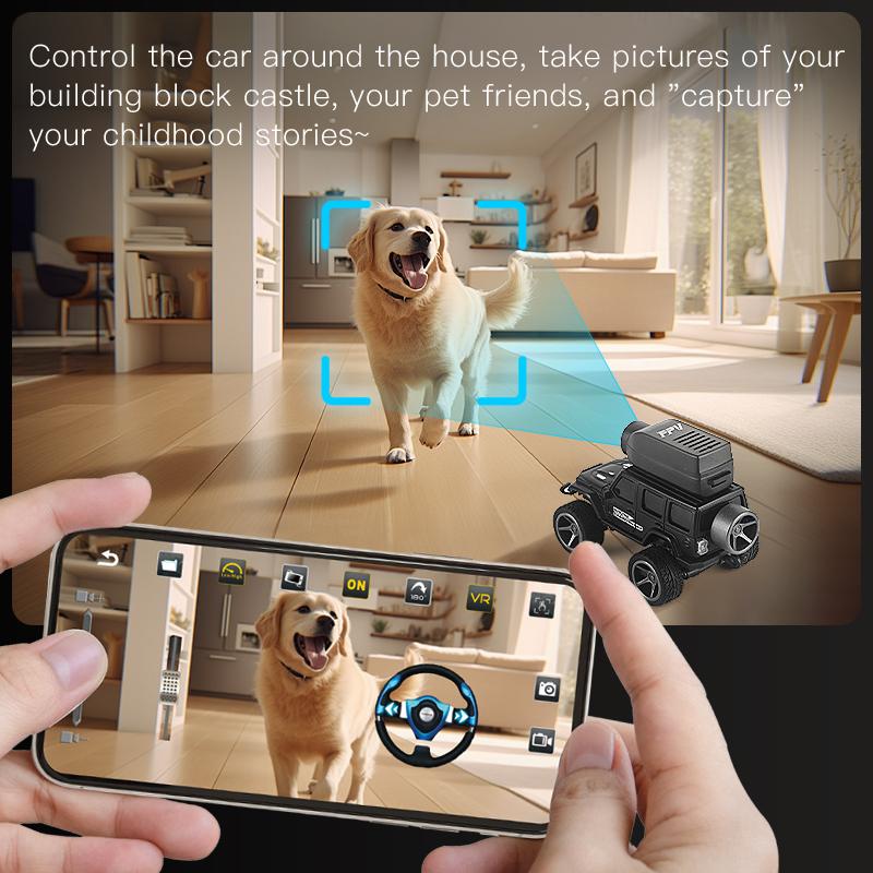AAYB1 KF32 1:64 RC Mini Climbing Alloy Video Car With LED Light  and HD Camera Radio Remote Control Vehicle Toy for Kids Best Gift