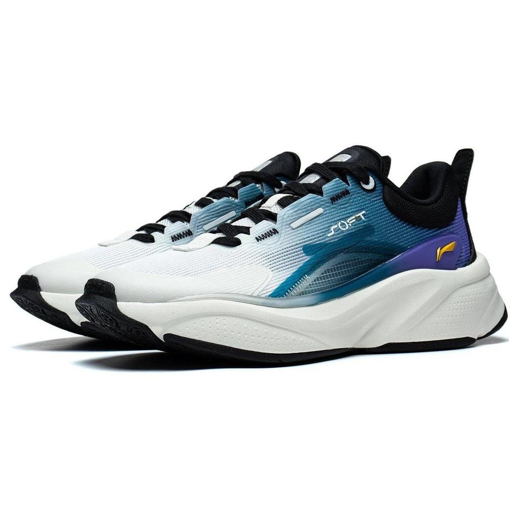 Li Ning Soft Fabric Comfortable Daily Non-Slip Low-Top Casual Shoes Men Sneaker White Green Black AGLT051-7