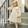 David Bella Girls' Sweet Princess Dress Spring Dress New Children's Mesh Dress Baby Dress