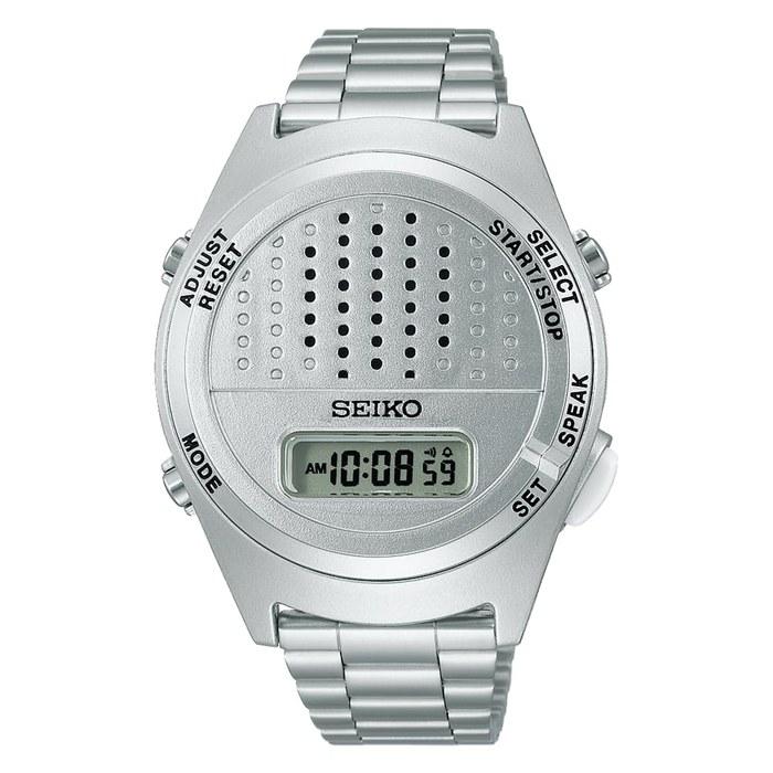 Seiko Часы Цифровые часы с голосовым управлением SBJS013, Серебристая нержавеющая сталь