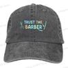 Trust The Barber Baseball Cap Men Women Sun visor  Retro Distressed Denim Sun Caps