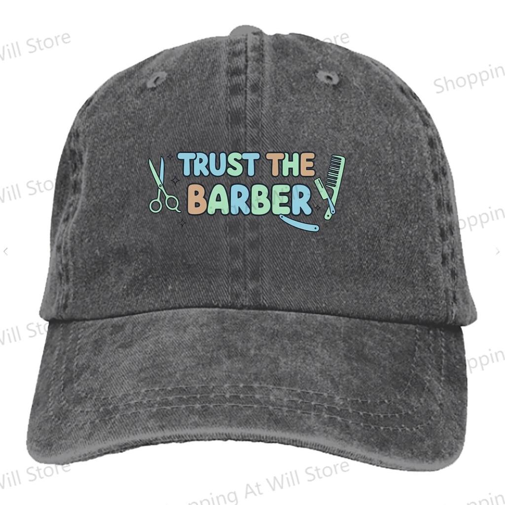 Trust The Barber Baseball Cap Men Women Sun visor  Retro Distressed Denim Sun Caps