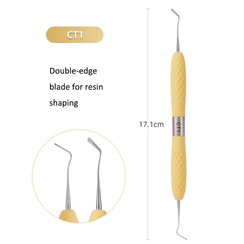 7 шт./набор Стоматологический набор для пломбирования смолой Пластиковый Дресер с силиконовой ручкой Набор для эстетической реставрации Инструмент шпатель для смолы