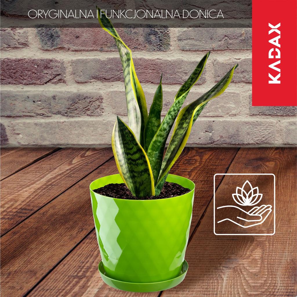 KADAX Doniczka Osłonka Donica 16 cm Na Kwiaty Z Podstawką Do Salonu Zestaw 3 szt