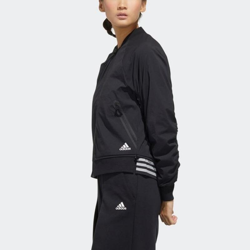 adidas Спортивная повседневная верхняя одежда для женщин, черная куртка-бомбер, стиль performance, FU6230