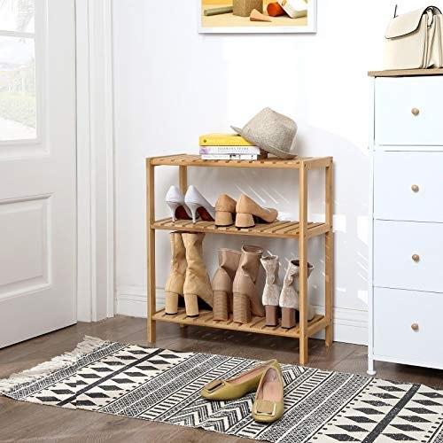 Bamboo Bathroom/kitchen/shoe Rack, 60 X 26 X 66 Cm Perfect for Bathroom, Living Room, Hallway, Kitchen or Balcony.