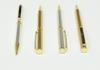Brass hexagonal rotating engraved ballpoint pen and mechanical set of in a gold pencil, 2, high-quality box, K7-6KS-1-K