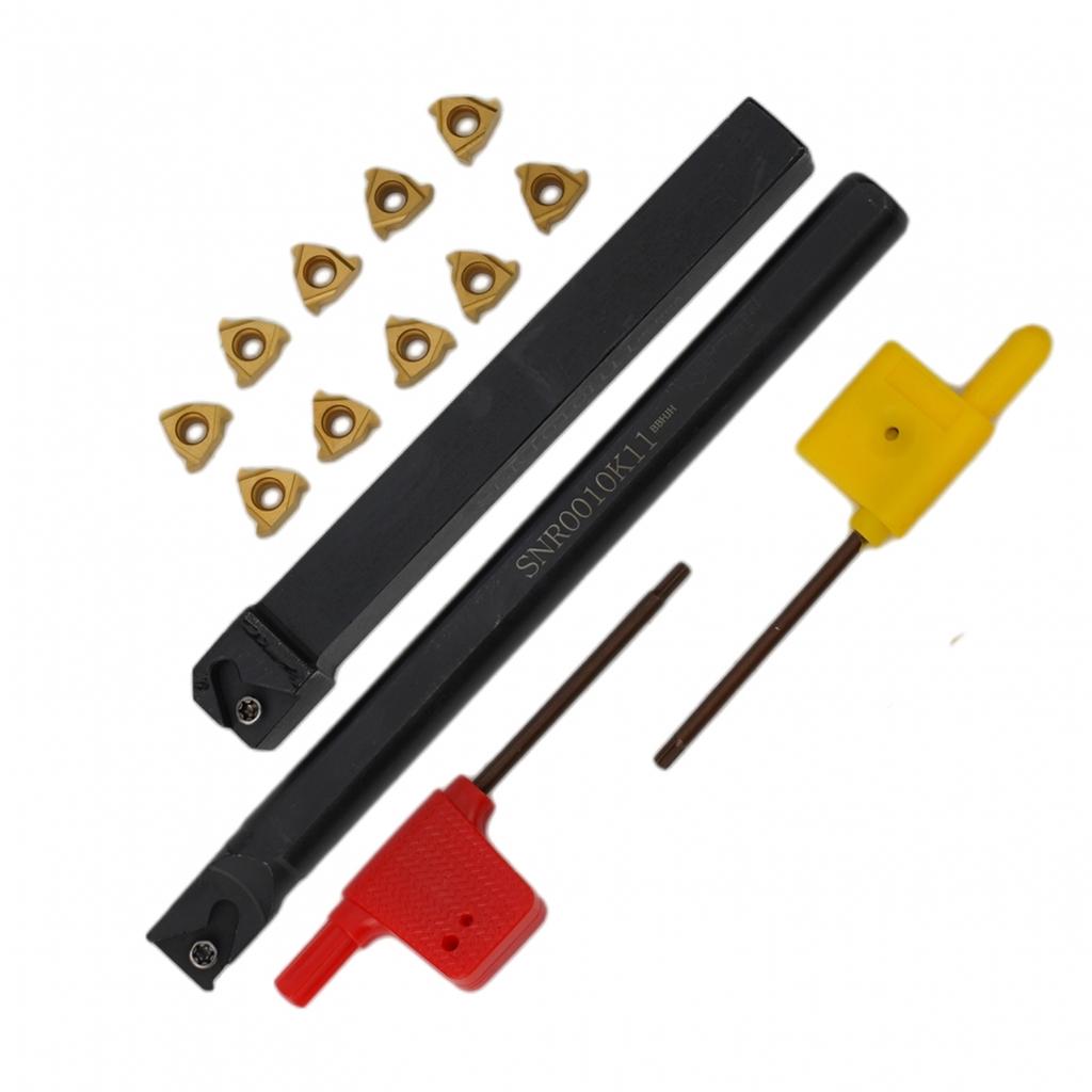 Lathe Threading Tool External Internal Holder W/ Inserts Wrench Set 11ER AG60