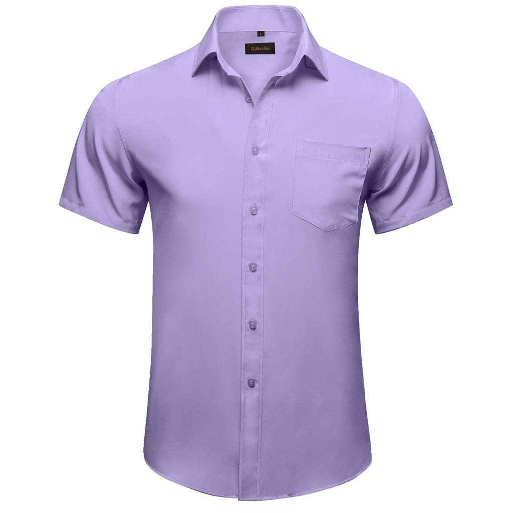 Men's Dress Shirt Short Sleeve Business Formal Shirt Regular Fit Button Up Shirts