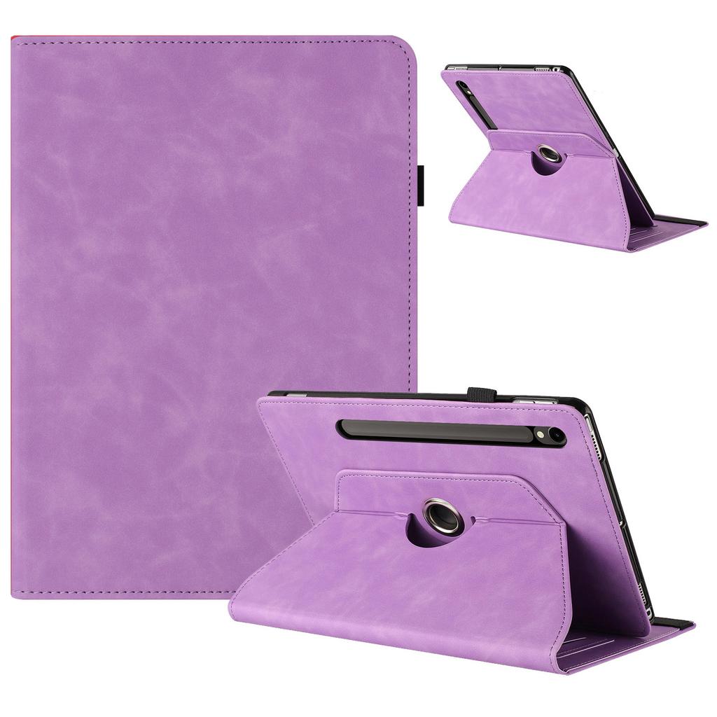 Чехол для планшета для Samsung Galaxy Tab S10 FE/S9 FE/S9 Вращающаяся подставка Однотонный чехол из ПУ кожи