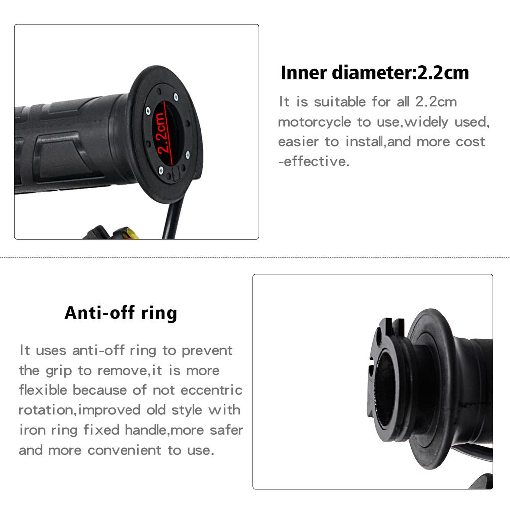 Motorcycle Electric Heating Grips 12V 22mm Handlebar Warmer ATV Bike Scooter Handle Hand Warmer Winter
