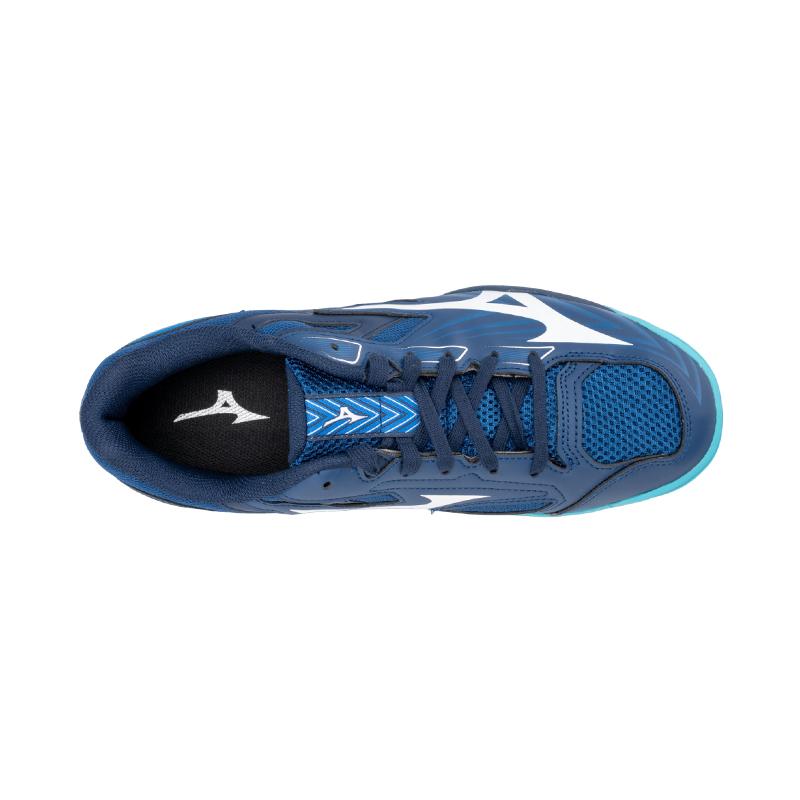 Mizuno WAVE KAISERBURG 8 Нескользящие Устойчивые к истиранию Низкие кроссовки для настольного тенниса Унисекс Синий Серебристый 81GA242002