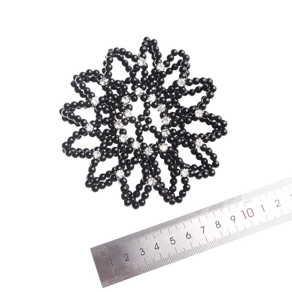 Furling Ornament Balle Crochet Elastic Crystal Handmade Pearl Hair Nets Bun Net Hair Bun Headwear
