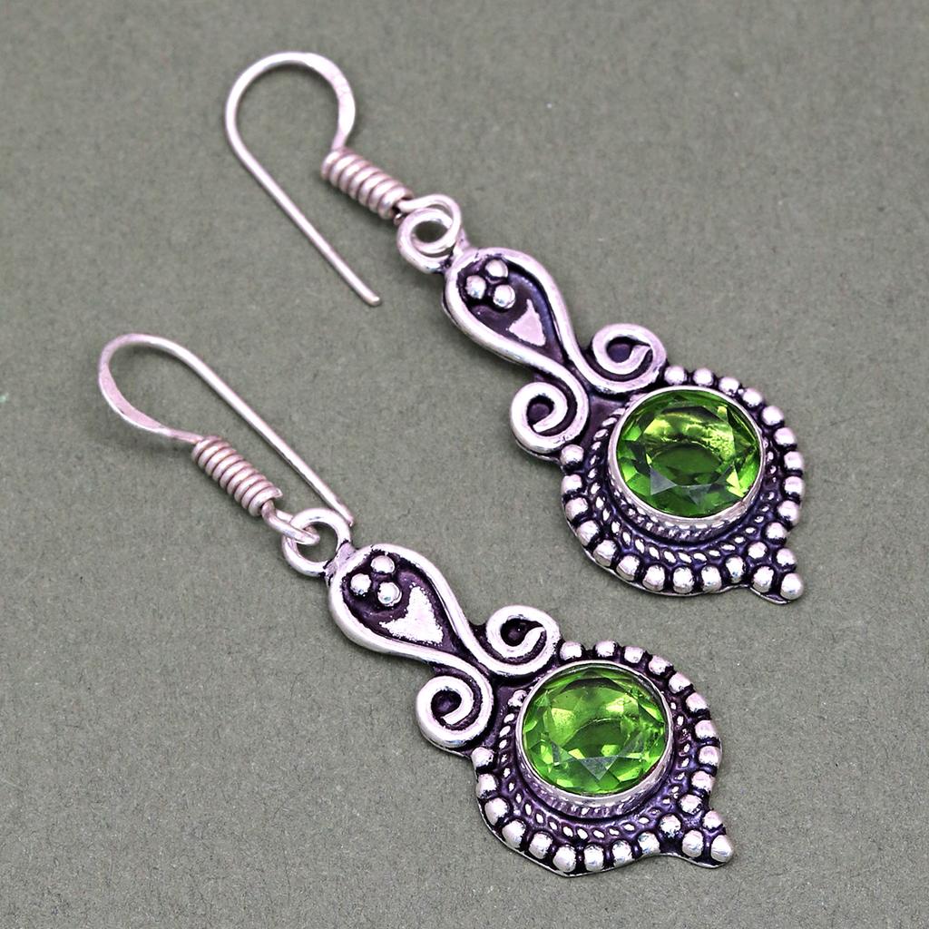 Peridot   Gemstone Pendant Jewelry Set Quartz Necklace 18-20''