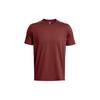 Однотонная повседневная облегающая футболка с коротким рукавом для мужчин, топы темно-бордового цвета 1379670-688