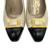 Used Salvatore Ferragamo Pumps Valapumps Beige/black Leather Women