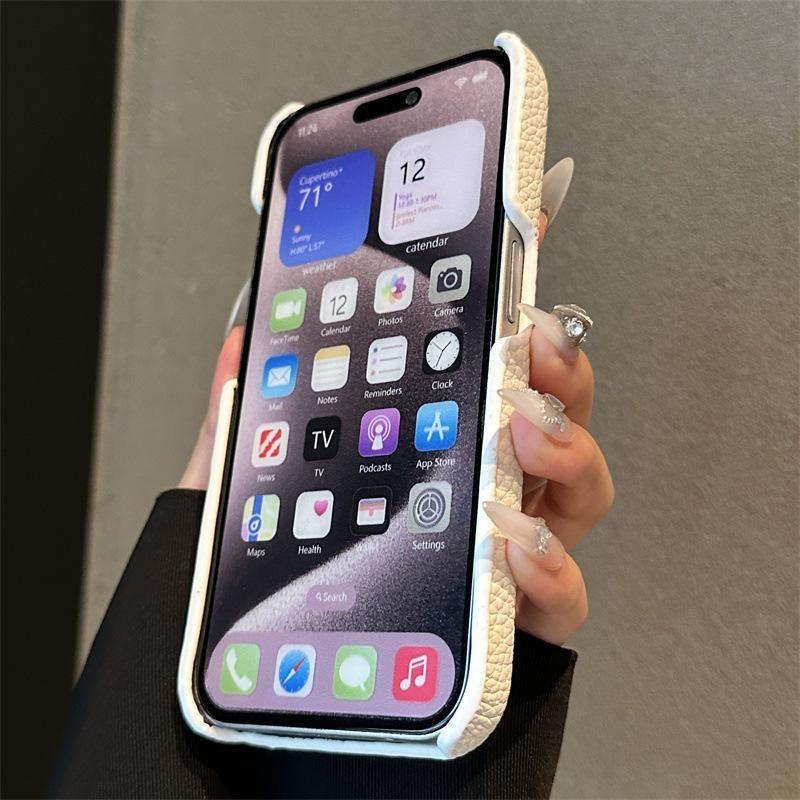 Ручная работа, чехол для телефона с узором личи и стразами для iPhone 15 Pro Max, 14, 13, Luxury Edition