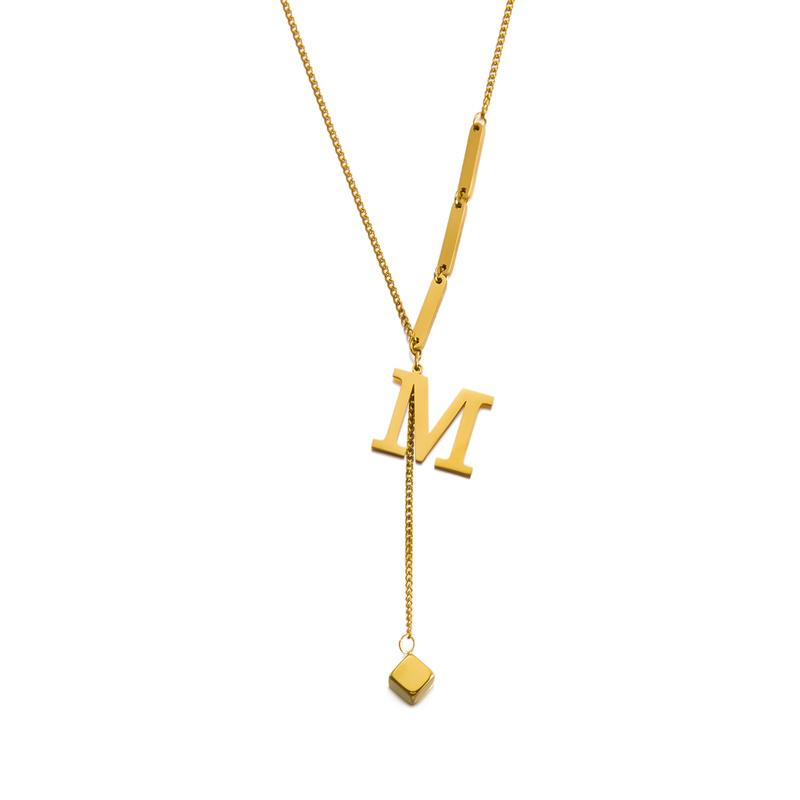 Ожерелье-подвеска с буквой от A до Z из нержавеющей стали 316L для женщин, цепочка, алфавит, ключичное ожерелье, подарок на день рождения