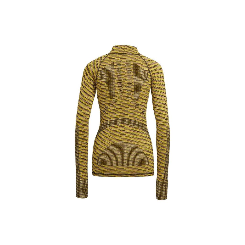Adidas X Stella McCartney Collaboration Back Mesh Twill Printed Training Long Sleeve T-Shirt Women Tops Yellow HI1946