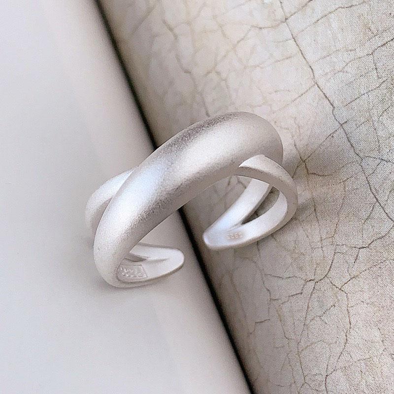 925 Sterling Silver Rings For Women Geometric Fine Jewelry Finger Adjustable Interware Sparkling Ring For Party Birthday Gift
