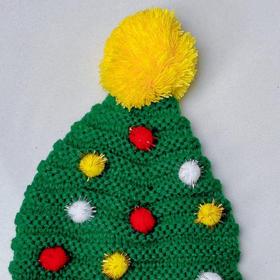 Рождественская вязаная шапка красно-зеленая лоскутная цветная вязаная шерстяная шапка с помпоном праздничная шапка для праздничной вечеринки