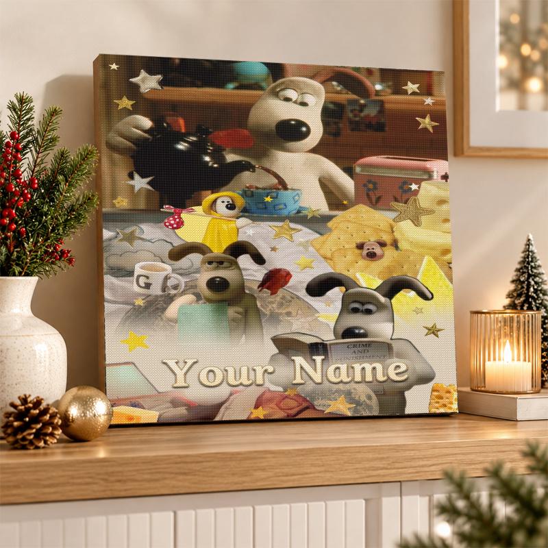 Wallace & Gromit Custom Name Text 5D Diamond Painting Kit DIY Full Drill Diamond Art Decoration