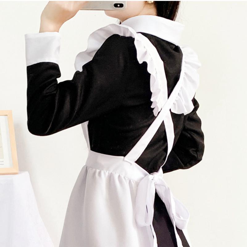 Комплекты из 3 предметов Аниме Горничная Косплей Платье Традиционная Горничная Длинная Юбка Наряд Горничной Британское Платье Дворецкого Японская Униформа Милые Необычные Вечерние Платья