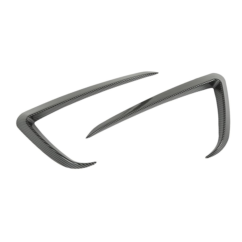 2PCs Front Bumper Wind Knife Front Bumper Blade Trim Replacement for Tesla Model Y 2020‑2022 Carbon Fiber Style