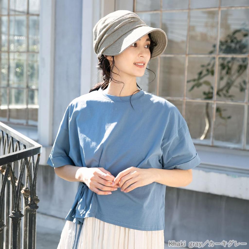 QUEENHEAD Блестящая кепка газетчика с широкими полями и защитой от солнца и УФ-лучей, размер хаки, женская защита, поля, (большой (63см), Серый)