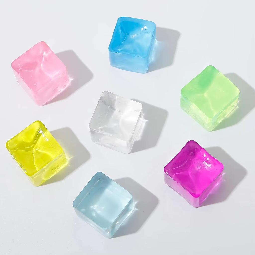4 размера Сжималки-игрушки для снятия стресса "Кубики льда" - Мягкие сенсорные игрушки для тревожности и fidgeting - Подарочки на вечеринку для детей и взрослых