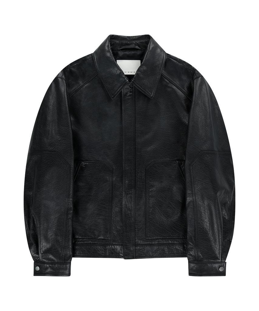Ungimmick Buffalo Leather Blouson Jacket (Black )
