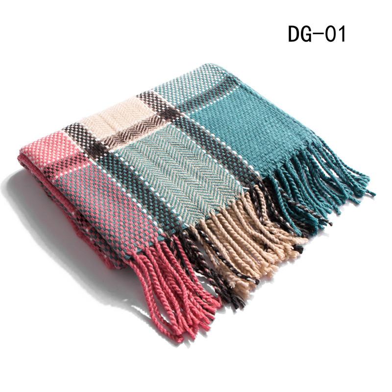 Autumn and Winter New College Style Boys and Girls Couple Plaid Scarf Air Conditioner Shawl Tonglu