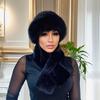 Women's Faux Fur Hat and Scarf Set 2 Piece Thick Warm Winter Knit Beanie with Ear Flaps Mongolian Style Snap Closure
