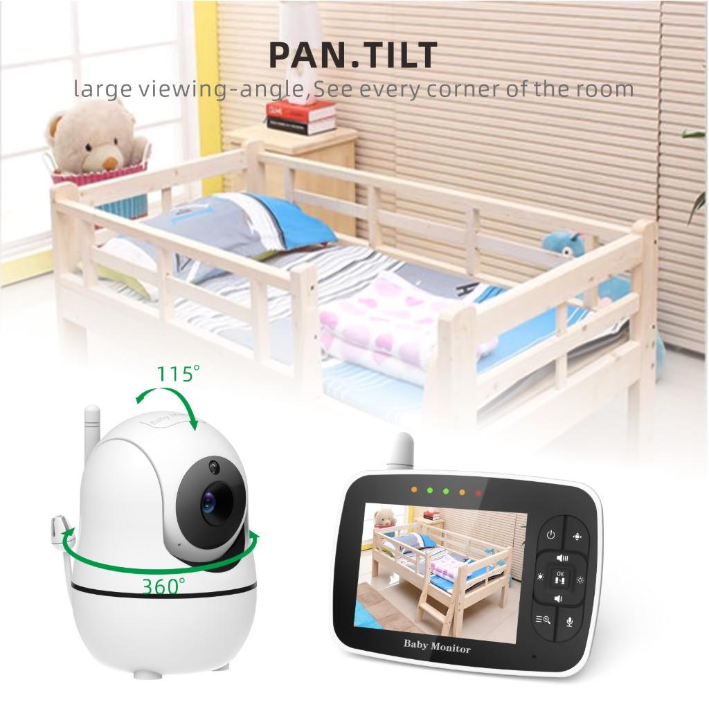 Wireless Baby Monitor 720P Digital Camera Video Monitor for Kids with 3.5 Inch LCD Color Screen 900ft Barrier-free Transmission Supports Two