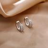 Trendy Geometric Rhinestone Women Girls Square Hoop Earrings Round Circle Crystal Earrings