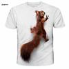 Men's Squirrel Printed T-Shirt Funny Animal Short Sleeve T-Shirt Oversized Round Neck Tops Summer Men's Street Casual Clothing