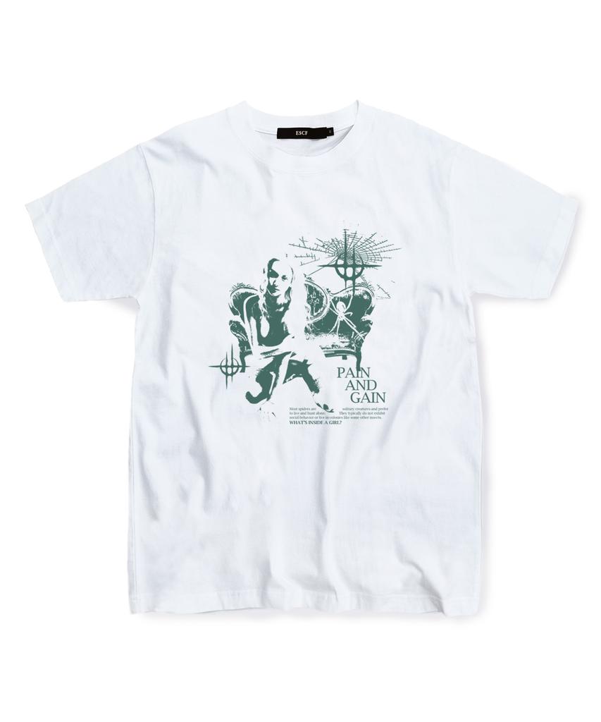 ESCAPEFROM Green Pain & Gain T-Shirt White