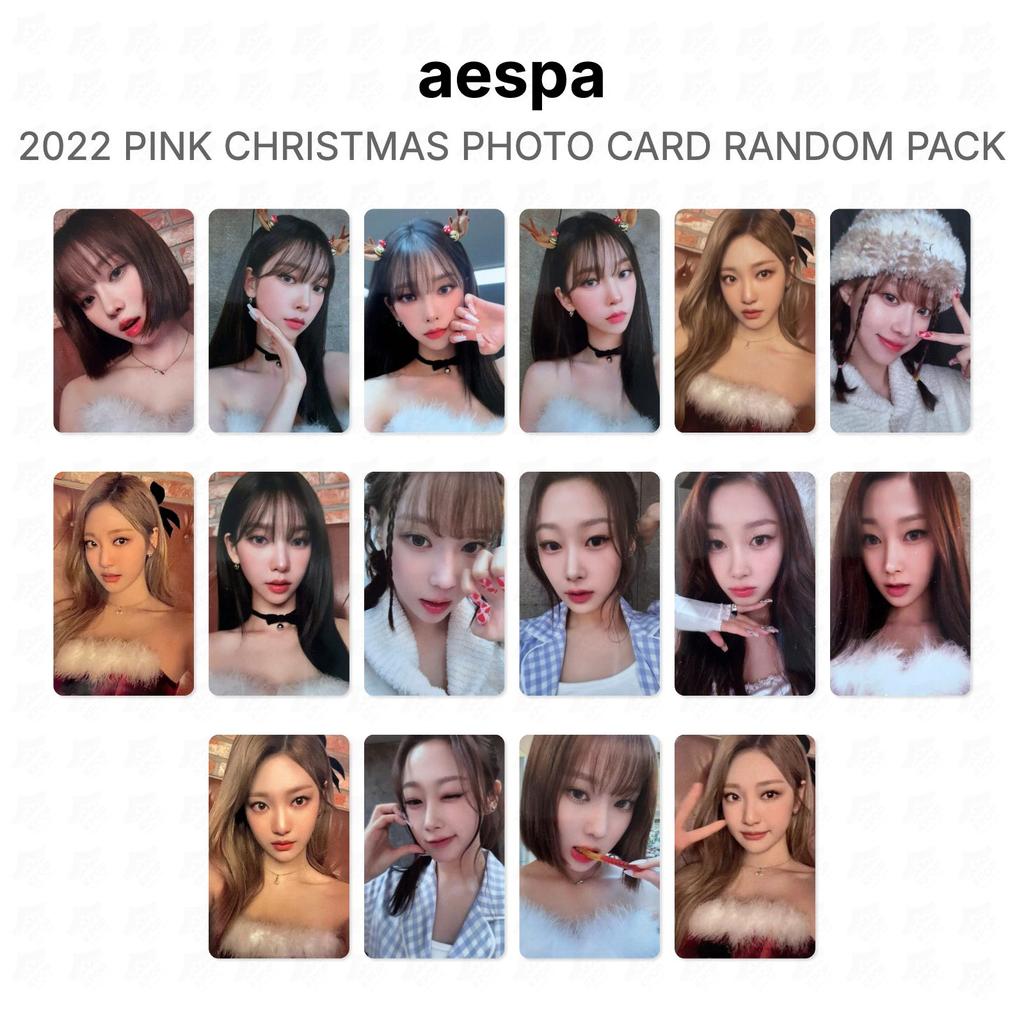 aespa 2022 РОЗОВАЯ РОЖДЕСТВЕНСКАЯ ФОТООТКРЫТКА СЛУЧАЙНАЯ УПАКОВКА Официальная фотокарточка