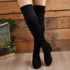 Over-the-knee Shoes, Long Boots, High-heeled Women's Boots, Plus-size Lace-up Boots