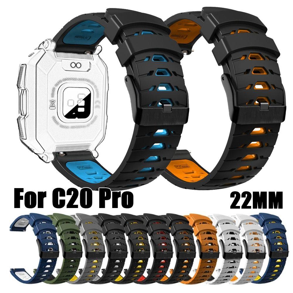 22mm Silicone Watchband Fashion Watch Band Universal Smart Watch Strap for C20 Pro