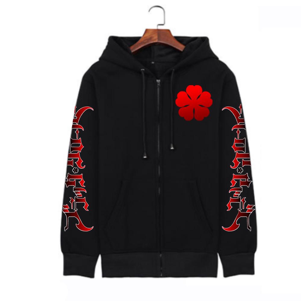 Anime Black Clover Asta Autumn Zipper Hoodies Coat Japanese Long Sleeve Gift Unisex Fashion Street Style Cartoon Hooded