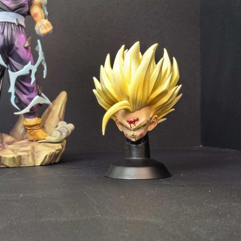 28 см Аниме Dragon Ball Super Saiyan 2 Гохан Фигурки Двойная Голова Скульптура Коллекционная Модель Настольное Украшение Статуя Игрушки Подарки